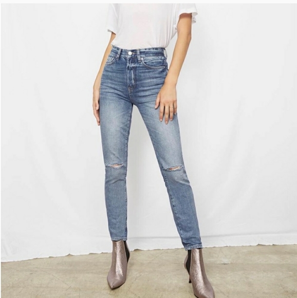 Anine Bing Denim - Anine Bing nicki distressed high waist